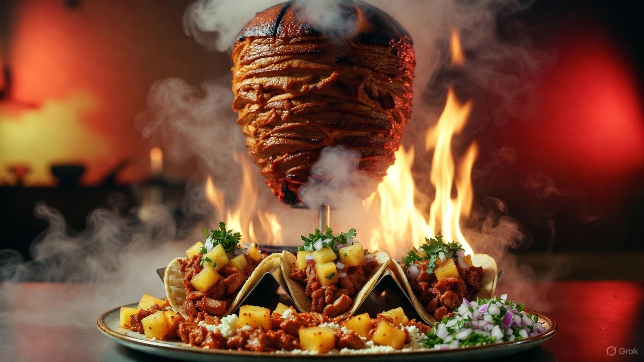 Tacos al pastor con carne marinada por kilo