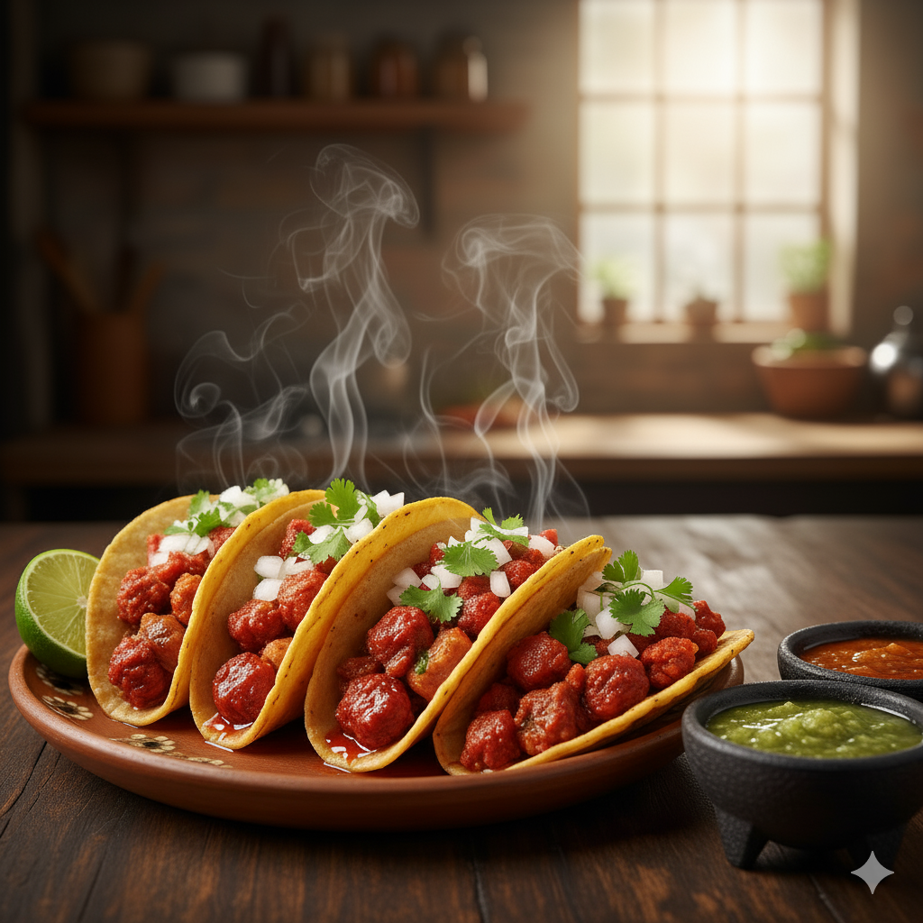 Quesadillas de maíz con queso fundido, servidas con salsa y guarniciones